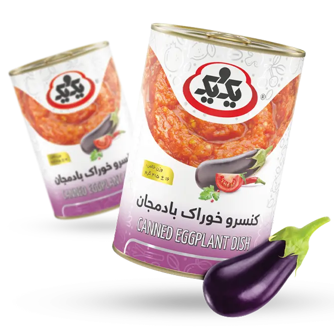 کنسرو خوراک بادمجان یک و یک