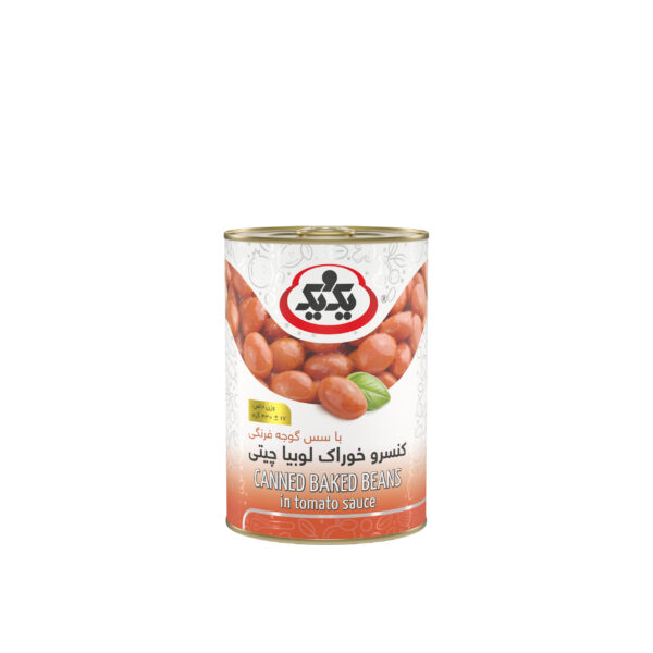 کنسرو خوراک لوبیا چیتی با سس گوجه فرنگی