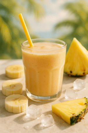 اسموتی استوایی با نکتار مخلوط چند میوه یک‌و‌یک