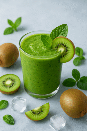 اسموتی کیوی و سیب با نعنای خنک