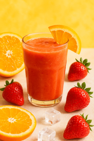 اسموتی پرتقال و توت‌فرنگی انرژی‌زا